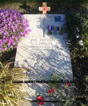 The Grave of Pte James Nixon